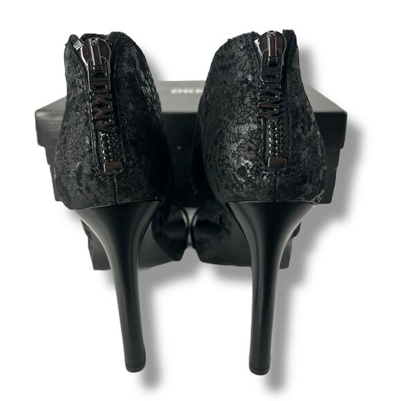 NEW DKNY Stiletto Heels Size 9.5 Leather Black Square Toe High Heel NWT - Picture 10 of 14